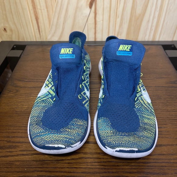 Nike Free 4.0 Flyknit Men’s Blue Green Running Shoes Size 11 Style 717075-402 - Picture 4 of 9